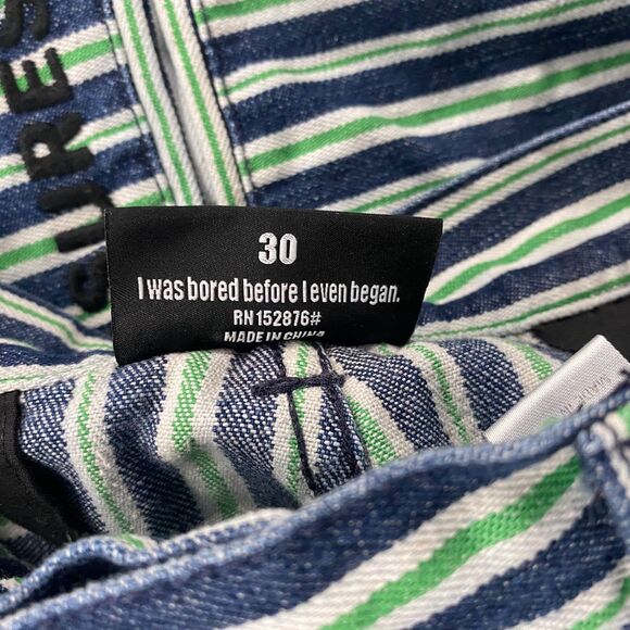 Pleasures Now Jeans Mens 30x28 Striped Mid Rise Straight Casual Stretch Denim - Picture 8 of 12